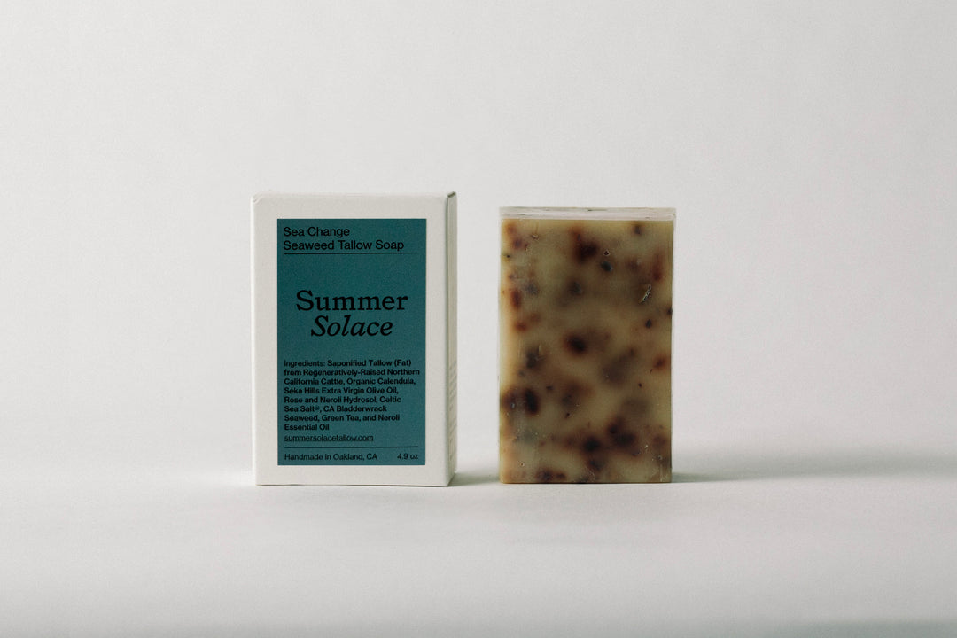 Sea Change Seaweed Tallow Bar Soap: A deeply nourishing & gently exfoliating experience that awakens the skin & spirit alike.