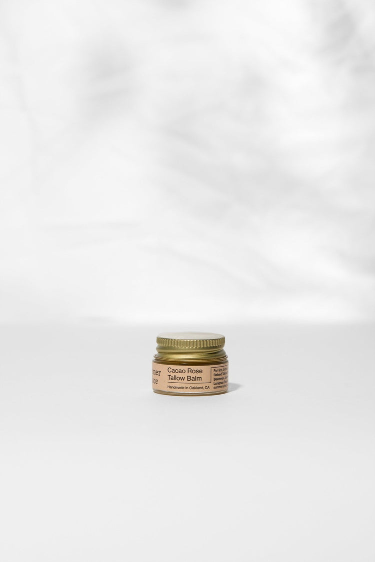 Summer Solace Tallow - Cacao Rose – Lip, Brow & Cuticle Balm | Floral Infusion with Jasmine & Geranium - Tallow Balm