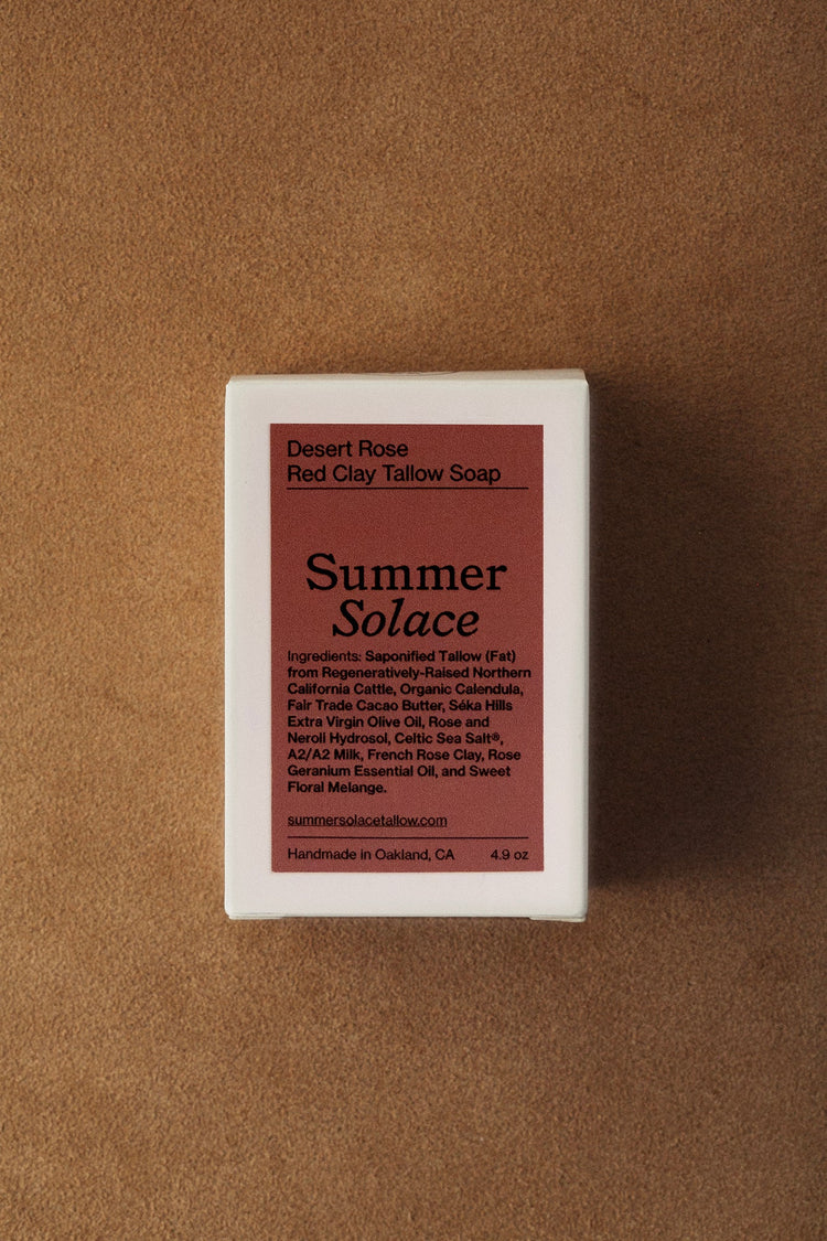 Summer Solace Tallow - Desert Rose Red Clay Bar Soap - Regenerative Tallow® - Tallow Soap