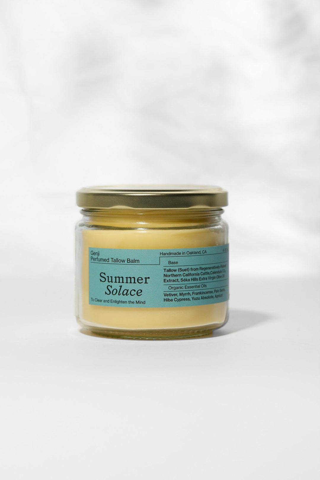 Summer Solace Tallow - Family Size Scented Tallow Balm – 11.5 oz Clear Glass Jar - Tallow Balm