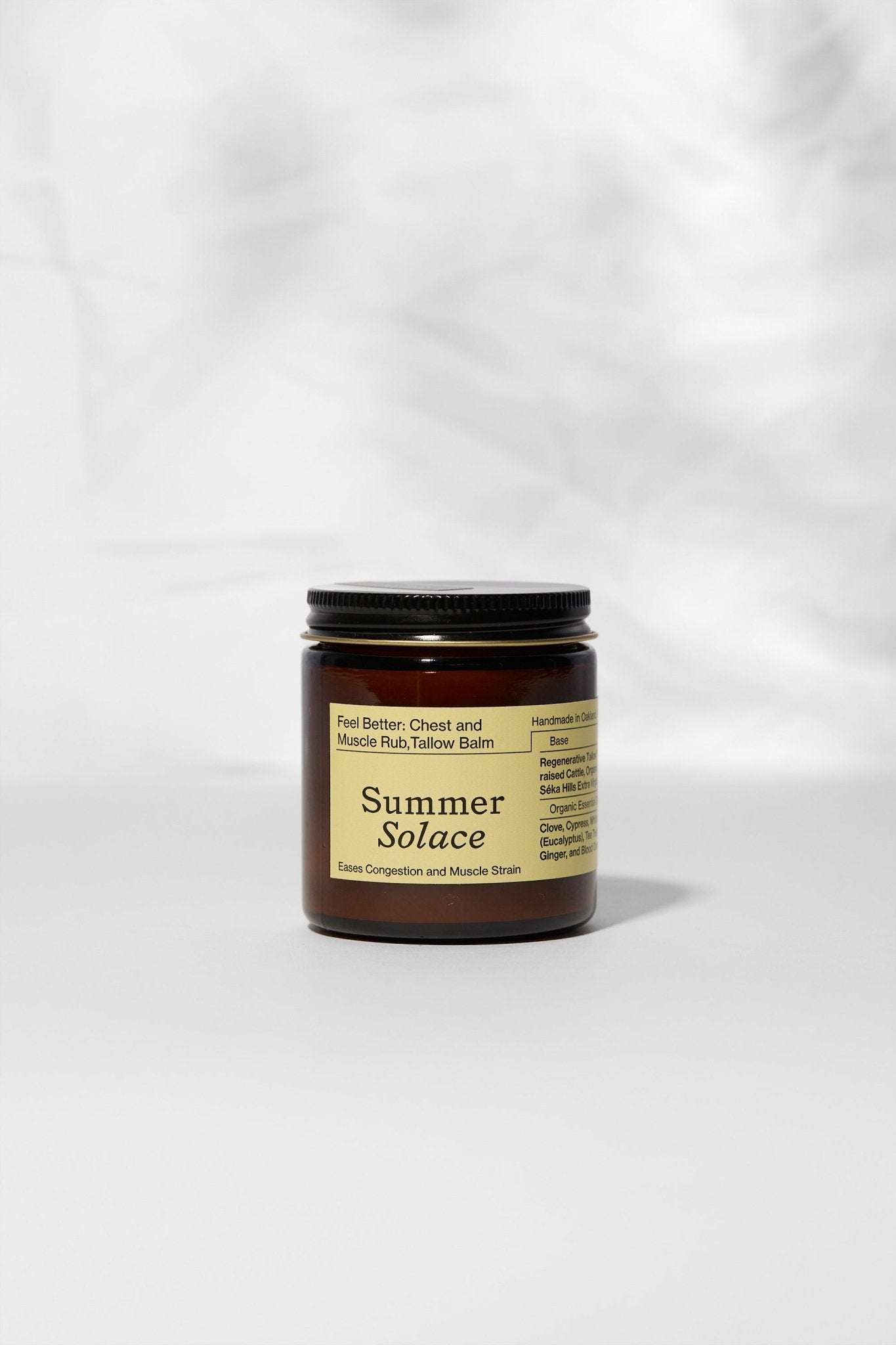 Summer Solace Tallow - Feel Better™ Balm – Chest & Muscle Rub with Clove, Cypress & Turmeric - Tallow Balm
