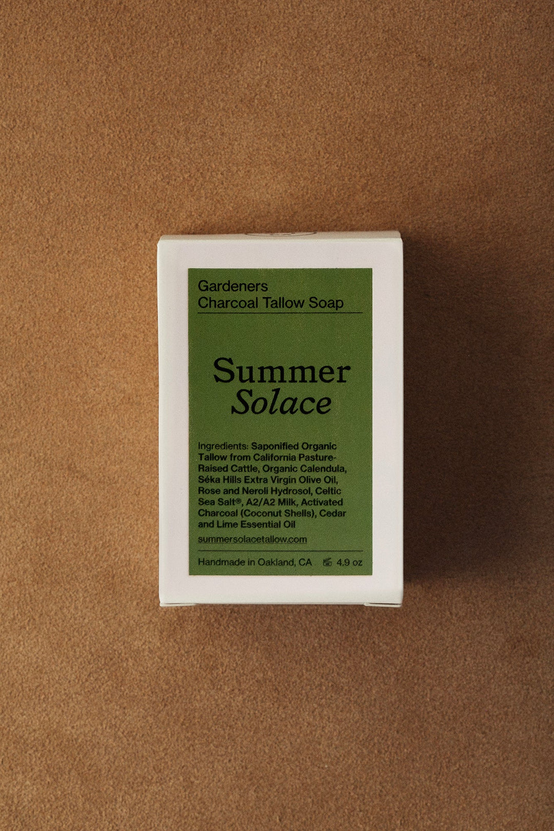 Summer Solace Tallow - Gardeners Activated Charcoal Bar Soap - Regenerative Tallow® - Tallow Soap