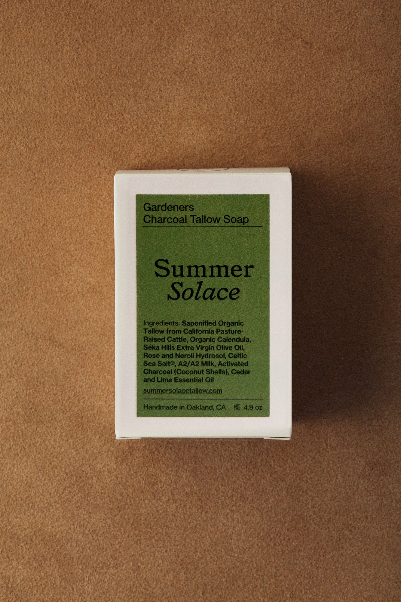 Summer Solace Tallow - Gardeners Activated Charcoal Bar Soap - Regenerative Tallow® - Tallow Soap