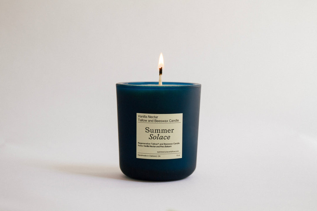Summer Solace Tallow - Vanilla Nectar – Tallow & Beeswax Candle with Peru Balsam | 8.5 oz - Tallow Candle