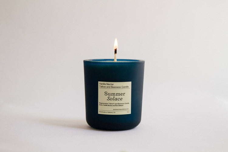 Summer Solace Tallow - Vanilla Nectar – Tallow & Beeswax Candle with Peru Balsam | 8.5 oz - Tallow Candle