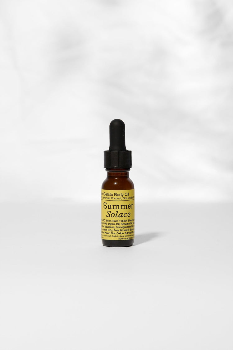 Summer Solace Tallow - Pear Gelato Body Oil – Zinc and Pearl Extract (Limited Edition) - Face and Hair Oil