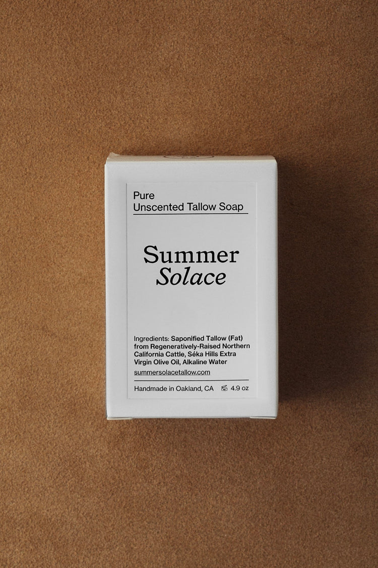 Summer Solace Tallow - Pure Unscented Bar Soap - Regenerative Tallow® - Tallow Soap