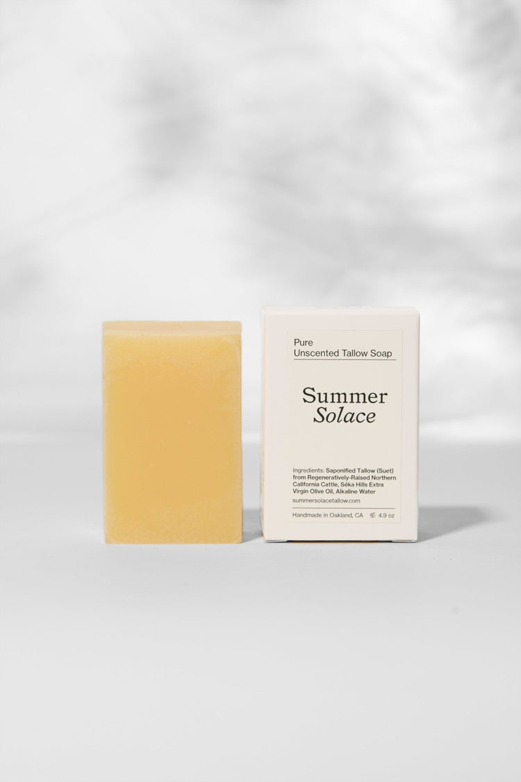 Summer Solace Tallow - Pure Unscented – Tallow Bar Soap for Sensitive Skin - Tallow Soap