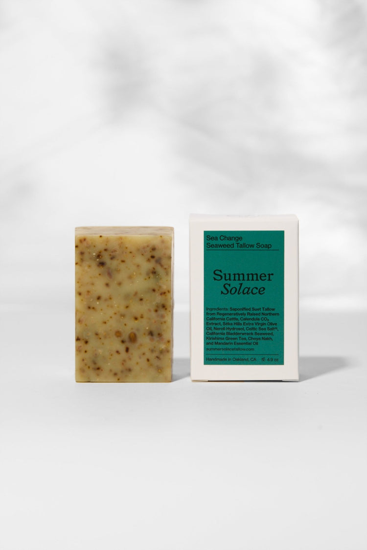 Summer Solace Tallow - Sea Change Seaweed Bar – Neroli & Bladderwrack for Mineral - Rich Cleansing - Tallow Soap