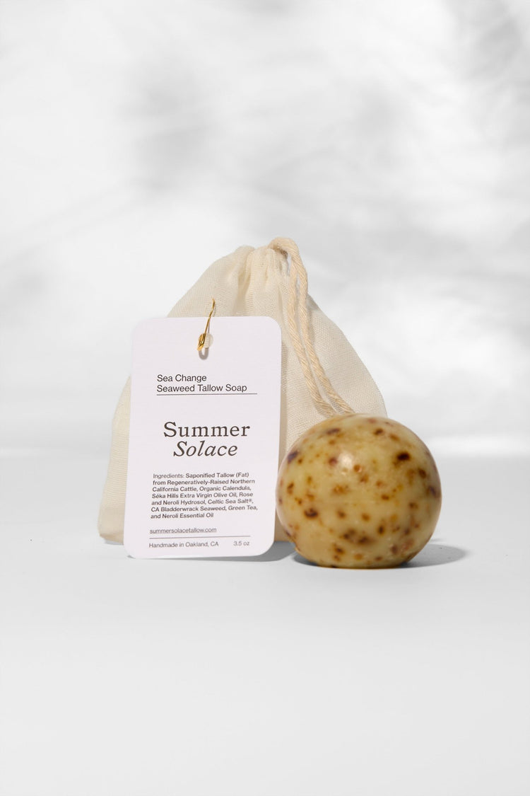Summer Solace Tallow - Sea Change – Seaweed Sphere Soap | Bladderwrack & Neroli - Tallow Soap
