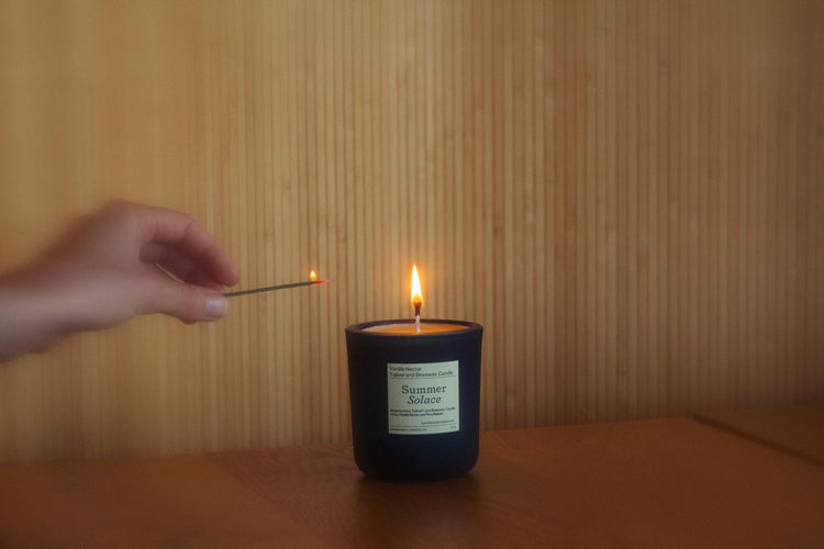 Summer Solace Tallow - Vanilla Nectar – Tallow & Beeswax Candle with Peru Balsam | 8.5 oz - Tallow Candle