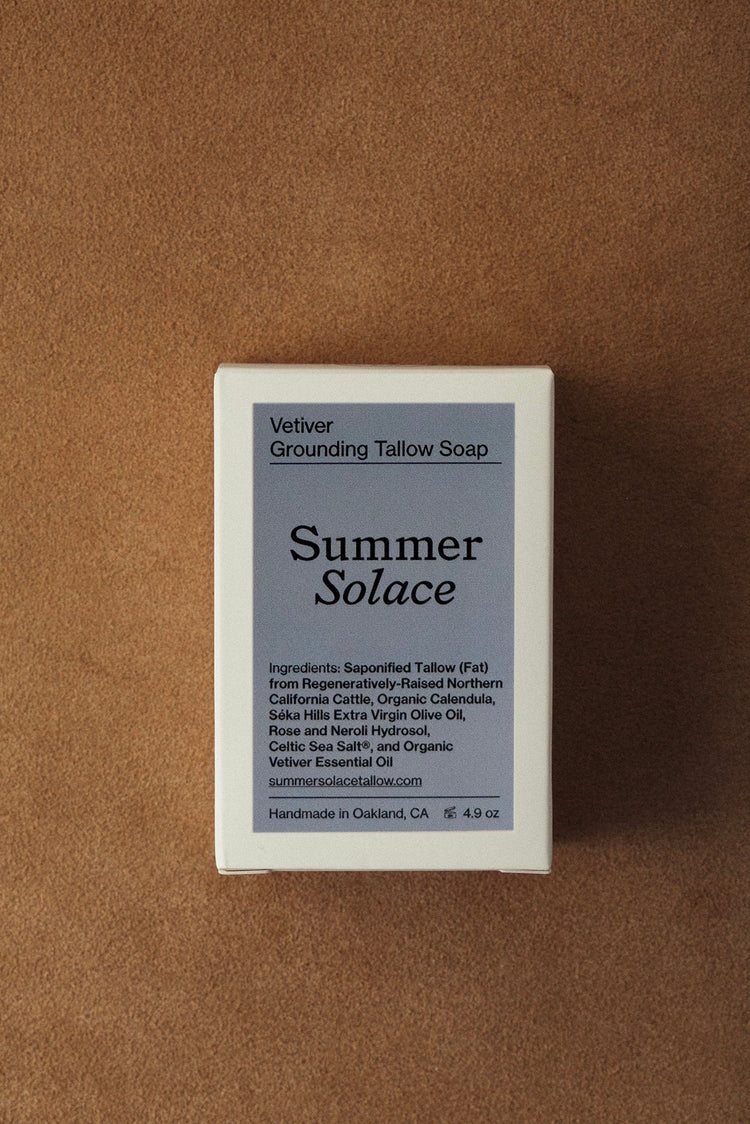 Summer Solace Tallow - Vetiver Grounding Bar Soap - Regenerative Tallow® - Tallow Soap