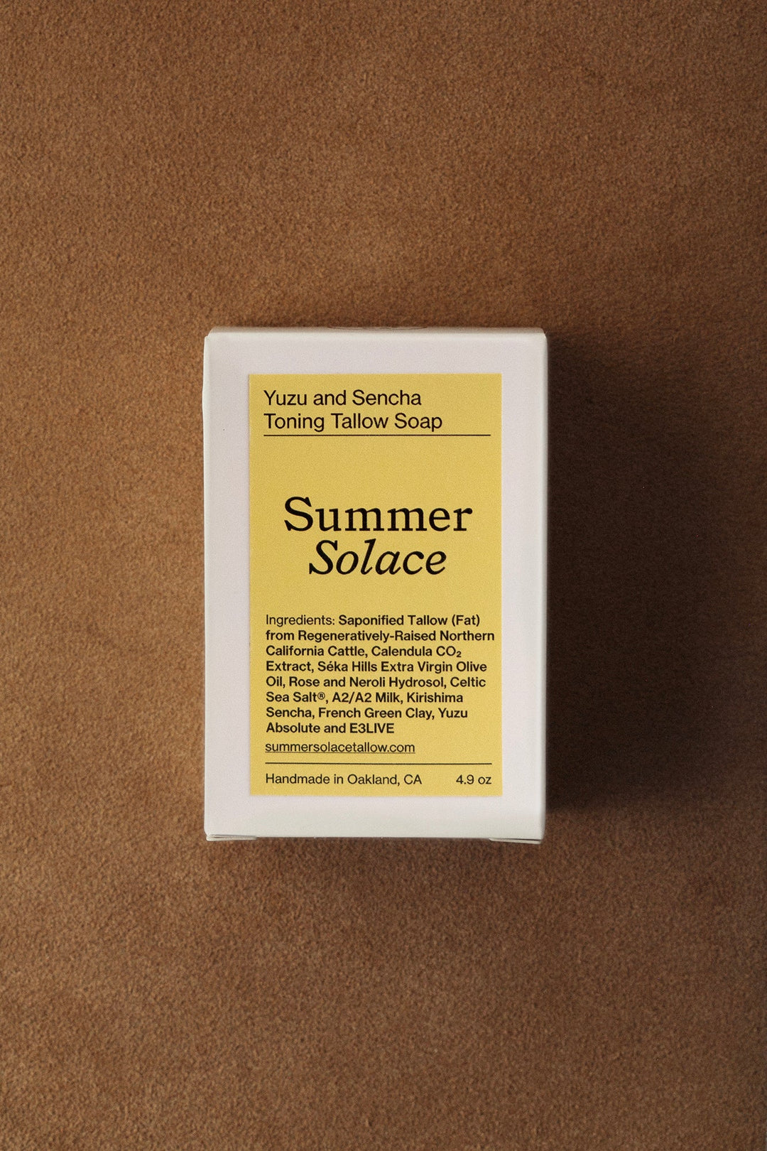 Summer Solace Tallow - Yuzu & Sencha Soap – Invigorating Toning Bar with E3Live® - Tallow Soap