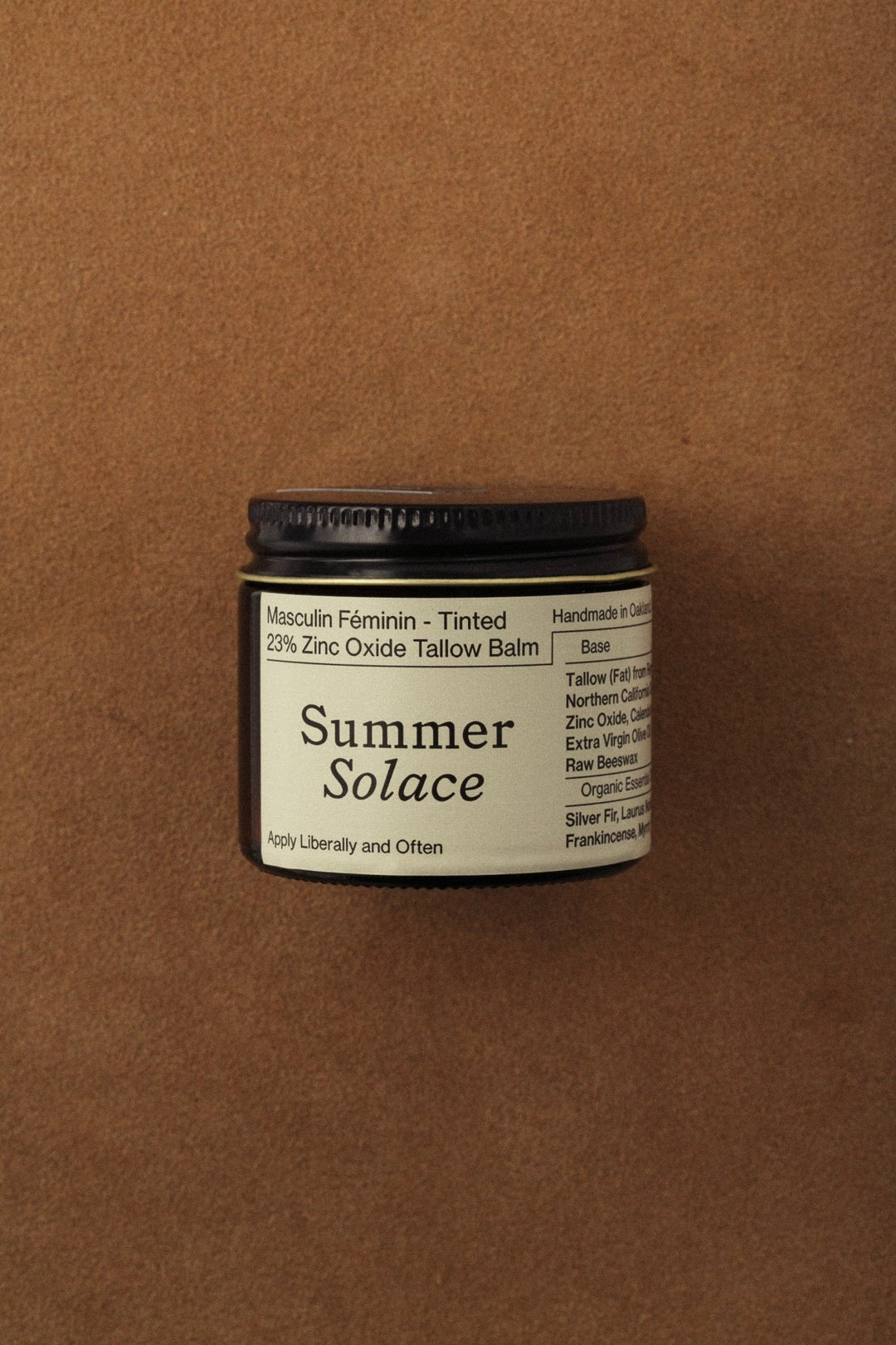 Summer Solace Tallow - Zinc Oxide Tallow Balm - Tinted (60mL) 23% - SPF