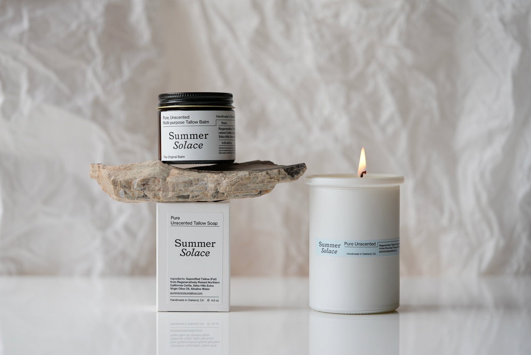 Summer Solace Tallow - Pure Unscented Tallow Collection - Gift Sets