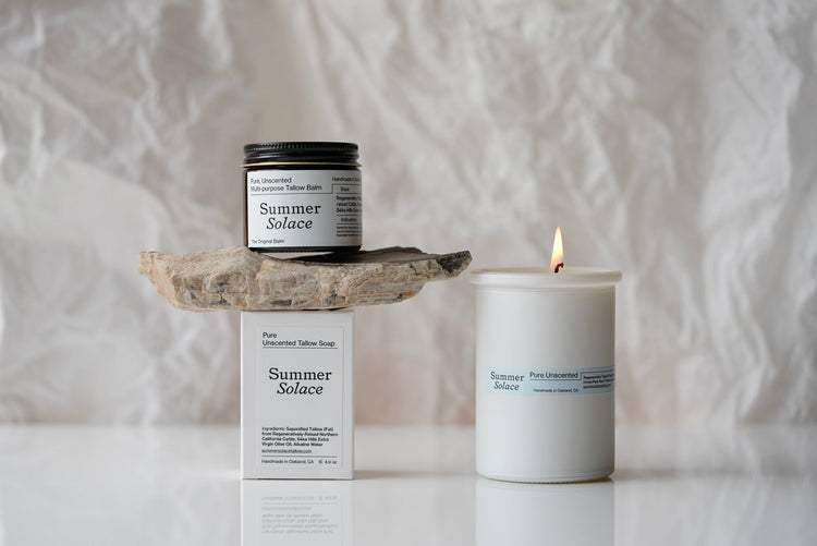 Summer Solace Tallow - Pure Unscented Tallow Collection - Gift Sets