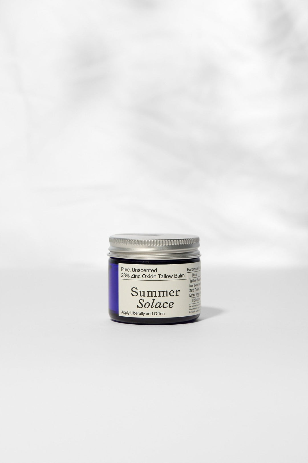 Summer Solace Tallow - 23% Non - Nano Zinc Tallow Balm | Pure Unscented - SPF