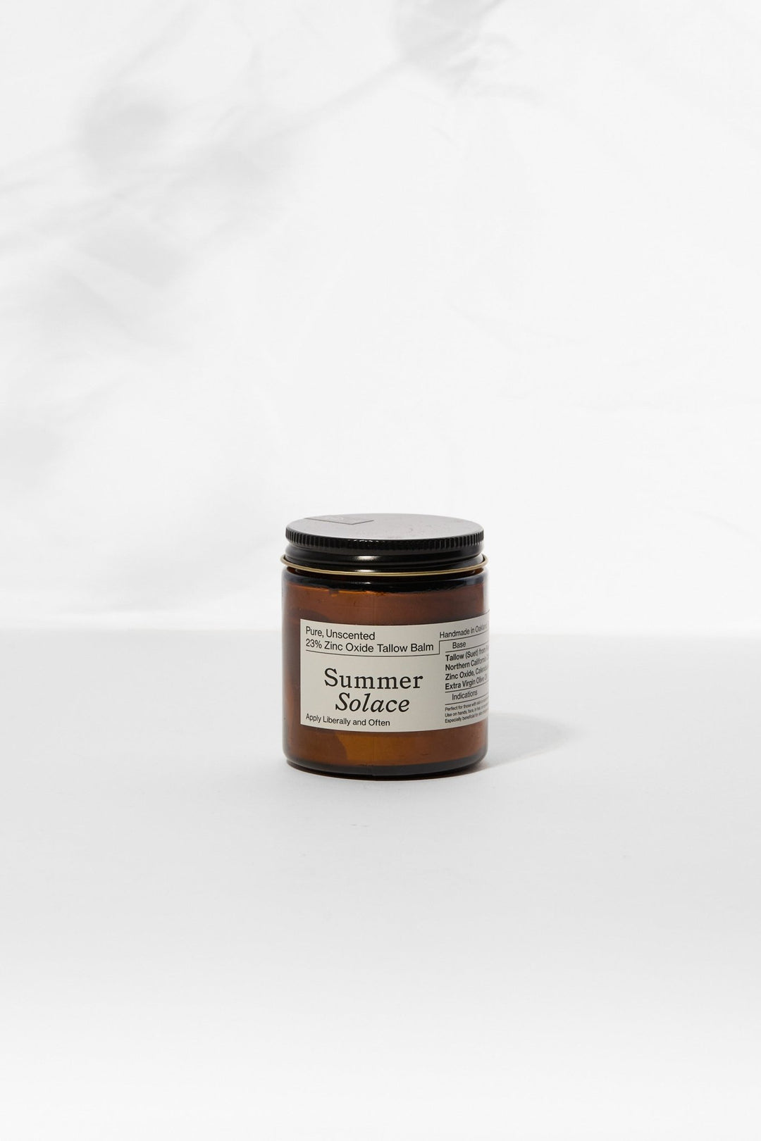 Summer Solace Tallow - 23% Non - Nano Zinc Tallow Balm | Pure Unscented - SPF