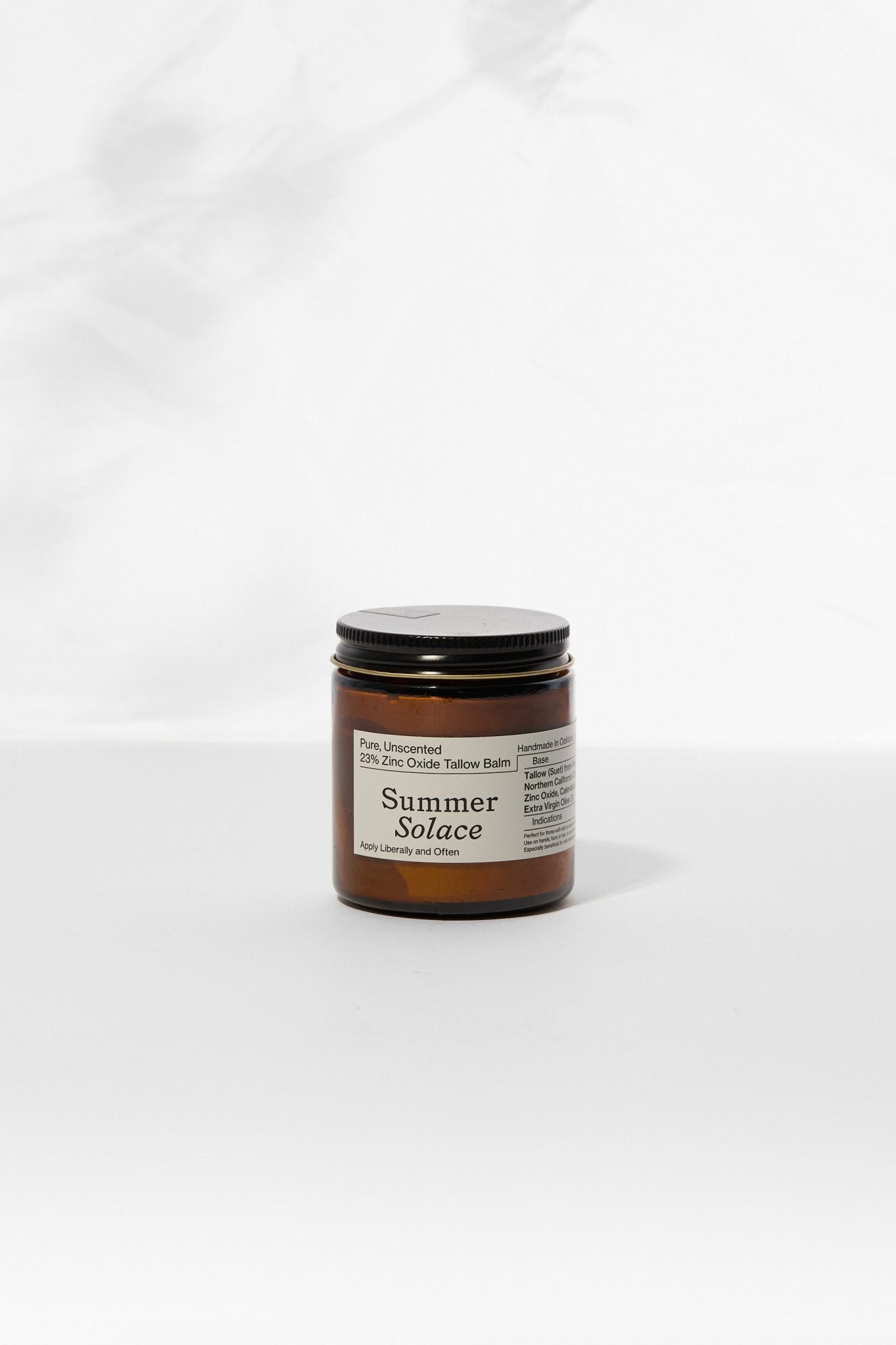 Summer Solace Tallow - 23% Non - Nano Zinc Tallow Balm | Pure Unscented - SPF