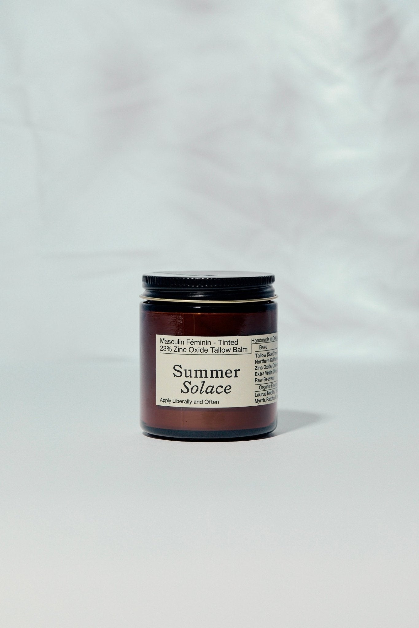 Summer Solace Tallow - 23% Non - Nano Zinc Tinted Tallow Balm | Scented - SPF