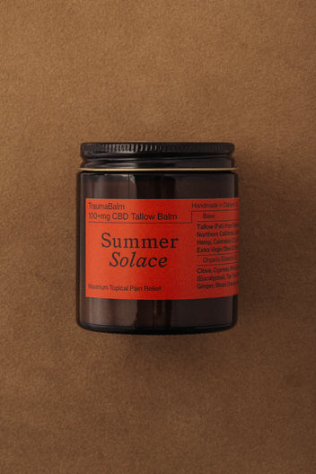 Soothe sore muscles, ease cramps, and relieve tension, and nourish skin with Summer Solace Tallow's best selling Trauma Balm.