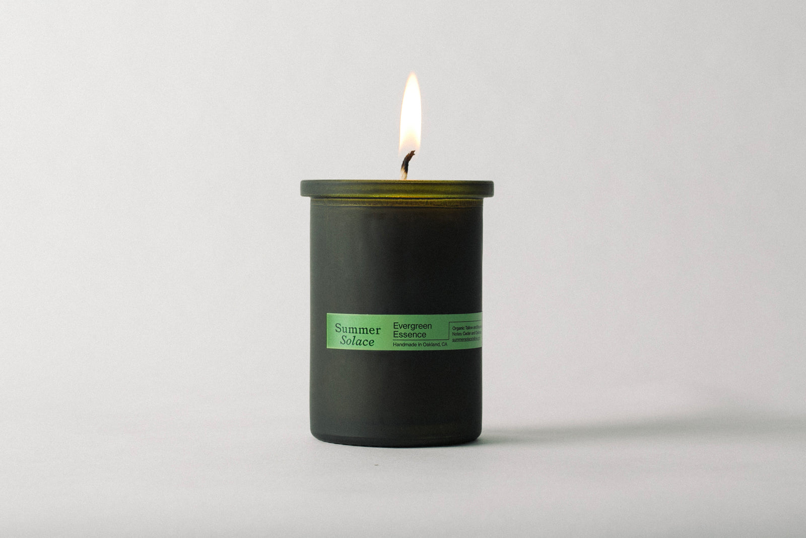 Evergreen Essence Tallow Candle: this candle evokes the cool stillness of pine-laced trails and mossy forest floors.