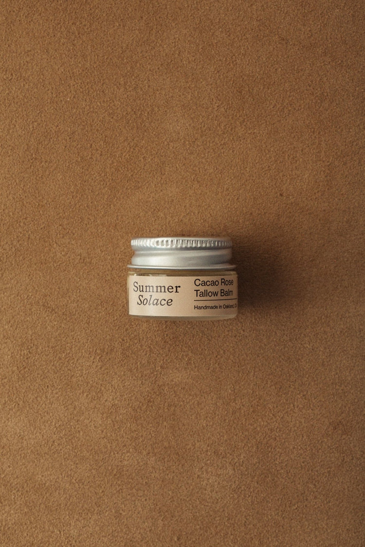 Summer Solace Tallow - Cacao Rose Cuticle, Lip, and Brow Balm - Regenerative Tallow® - Tallow Balm