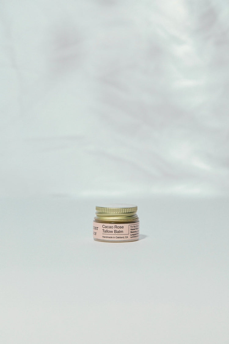 Summer Solace Tallow - Cacao Rose – Lip, Brow & Cuticle Balm | Floral Infusion with Jasmine & Geranium - Tallow Balm