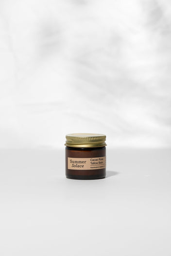 Summer Solace Tallow - Cacao Rose – Lip, Brow & Cuticle Balm | Floral Infusion with Jasmine & Geranium - Tallow Balm