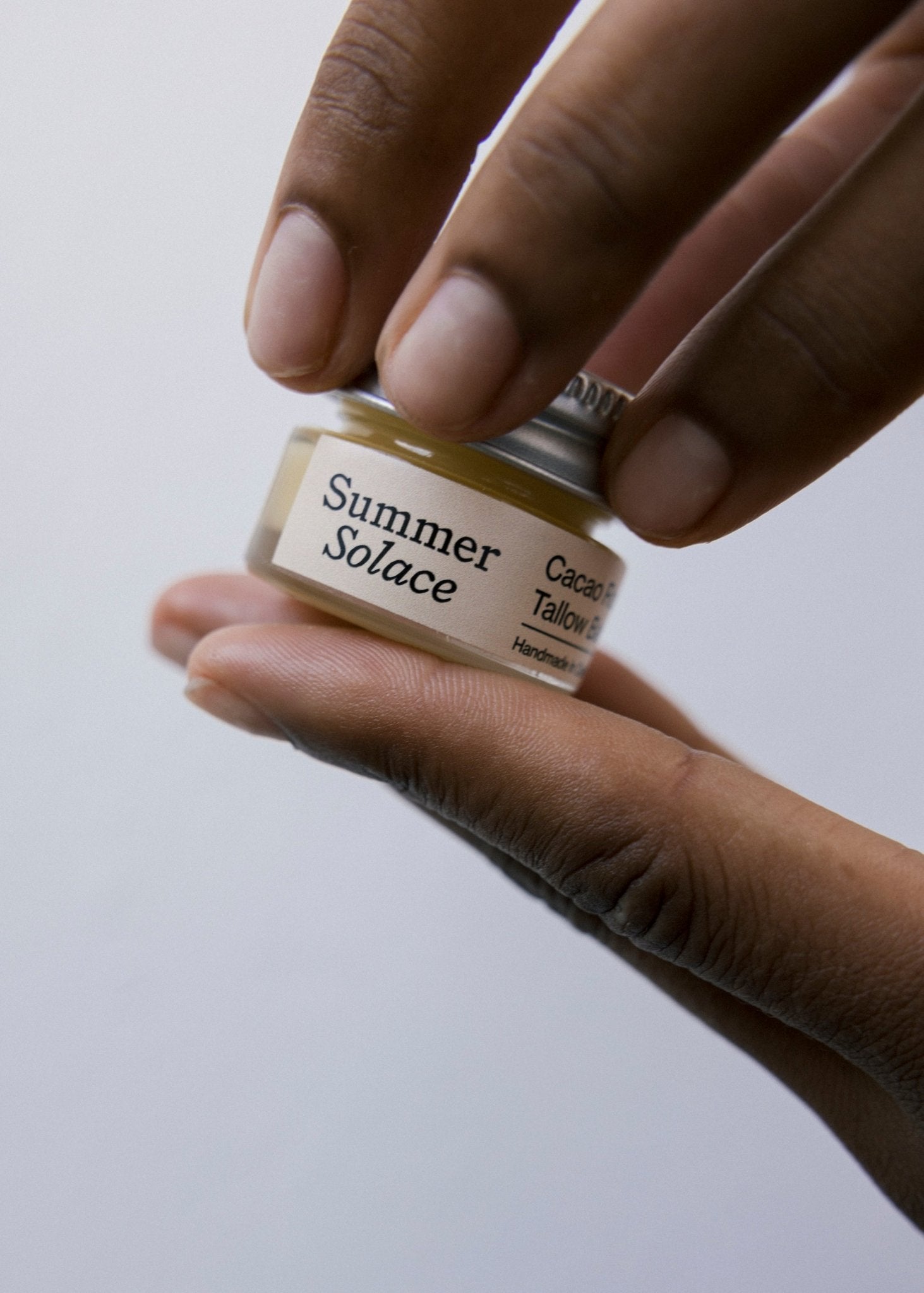 Summer Solace Tallow - Cacao Rose – Lip, Brow, Eye & Cuticle Balm | Floral Infusion with Jasmine & Geranium - Tallow Balm