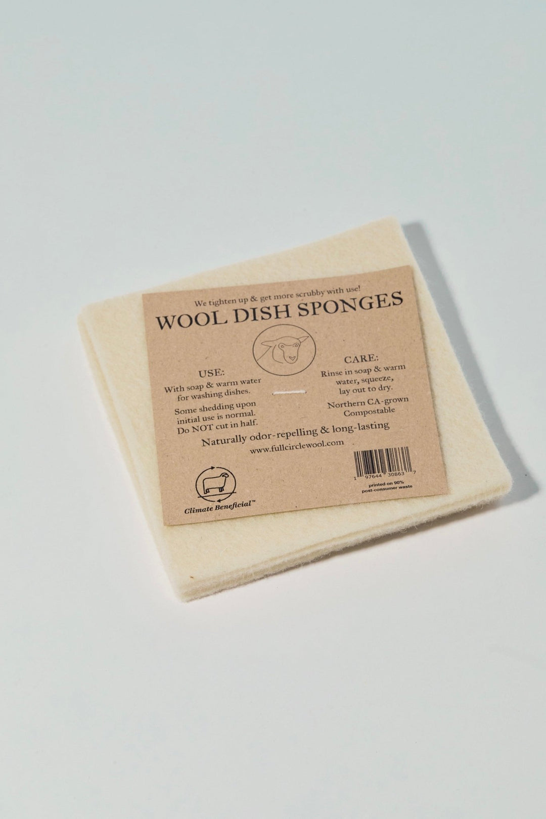 Summer Solace Tallow - Climate Beneficial™ Wool Sponges in Cream - Climate Beneficial Goods