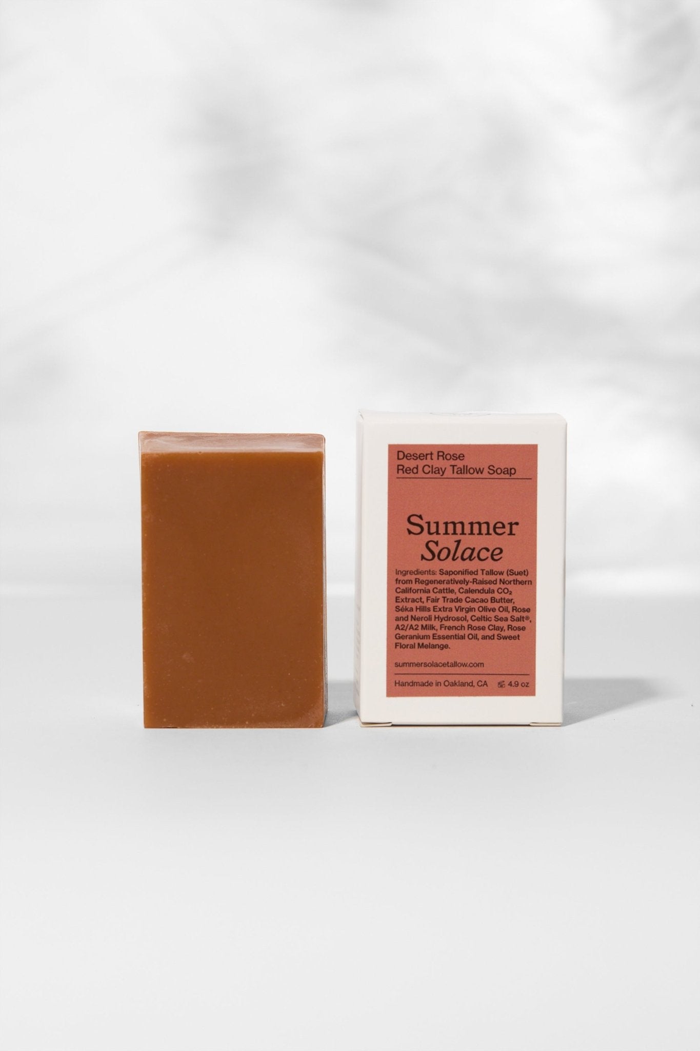 Summer Solace Tallow - Desert Rose – Red Clay Bar Soap | Floral & Cacao Butter Infused - Tallow Soap