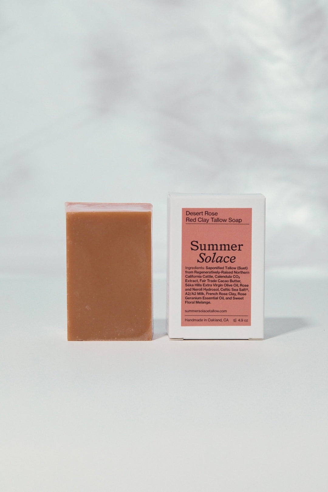 Summer Solace Tallow - Desert Rose – Red Clay Bar Soap | Floral & Cacao Butter Infused - Tallow Soap