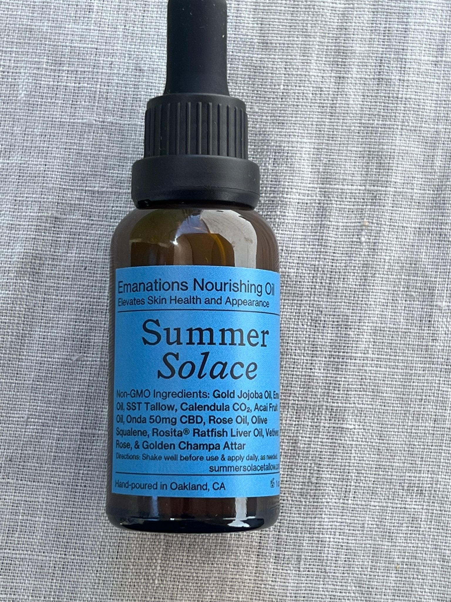Summer Solace Tallow - Emanations Nourishing Face and Hair Oil - Animal - based - Face and Hair Oil