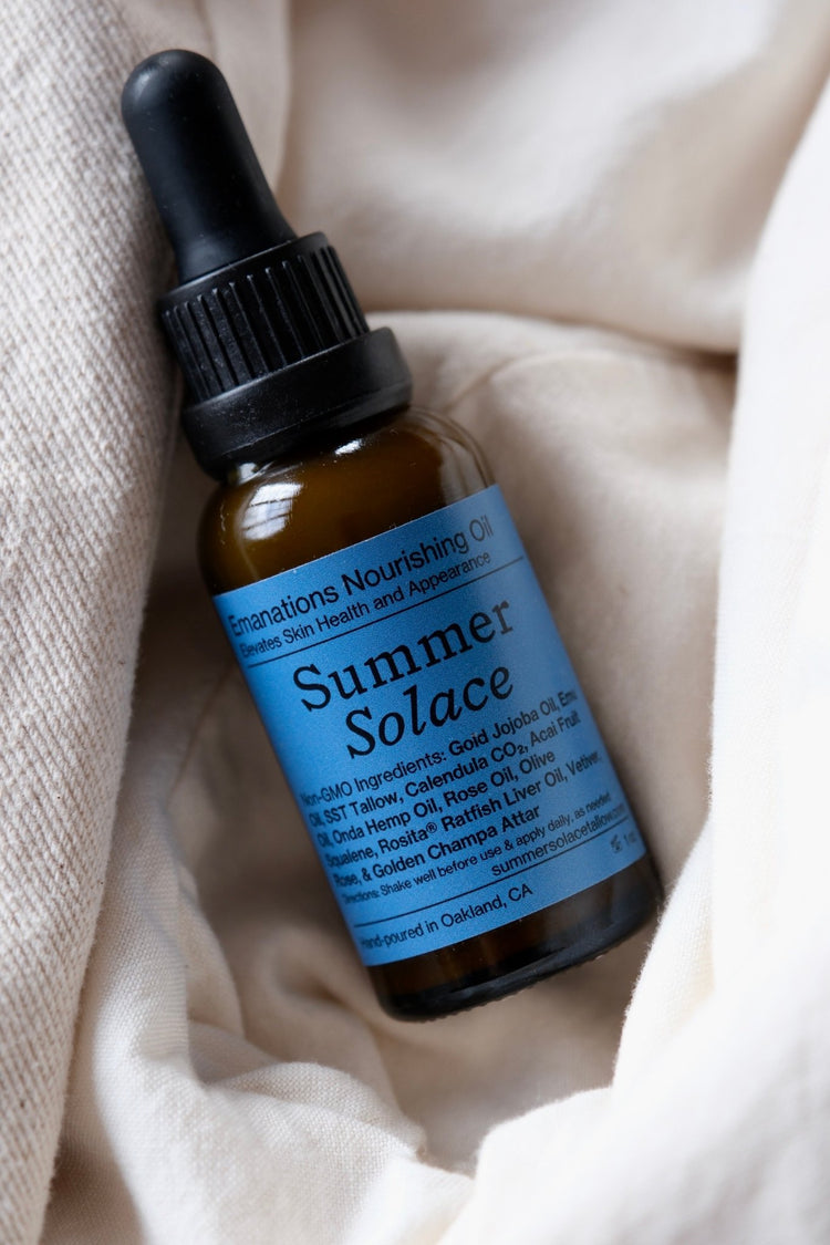 Summer Solace Tallow - Emanations Profound Face Oil – Deeply Nourishing Tallow, Emu Oil, Champa, Tuberose & White Ginger Lily - Face and Hair Oil