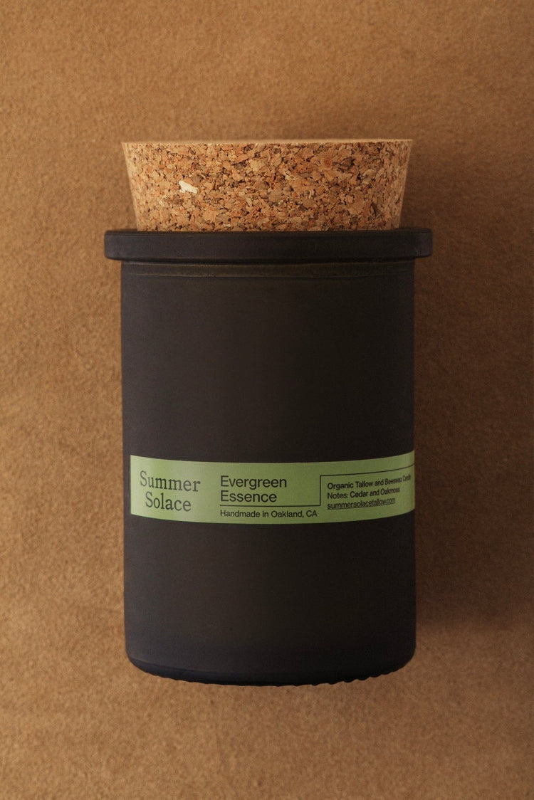 Summer Solace Tallow - Evergreen Essence (Cedar and Oakmoss) Candle 6 oz - Regenerative Tallow® - Tallow Candle
