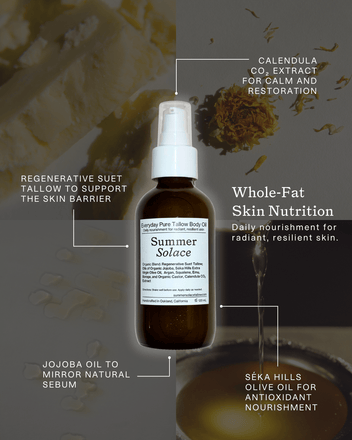 Summer Solace Tallow - Everyday Pure Tallow Body Oil - Face and Hair Oil