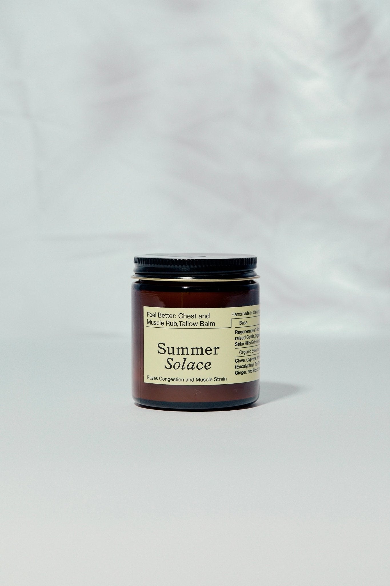 Summer Solace Tallow - Feel Better™ Balm – Chest & Muscle Rub with Clove, Cypress & Turmeric - Tallow Balm