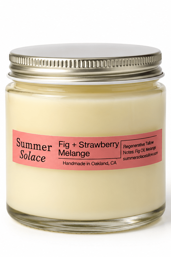 Summer Solace Tallow - Fig & Strawberry Mélange – Tallow Travel Candle | 4 oz - Tallow Candle