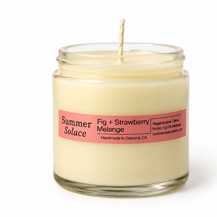 Summer Solace Tallow - Fig & Strawberry Mélange – Tallow Travel Candle | 4 oz - Tallow Candle