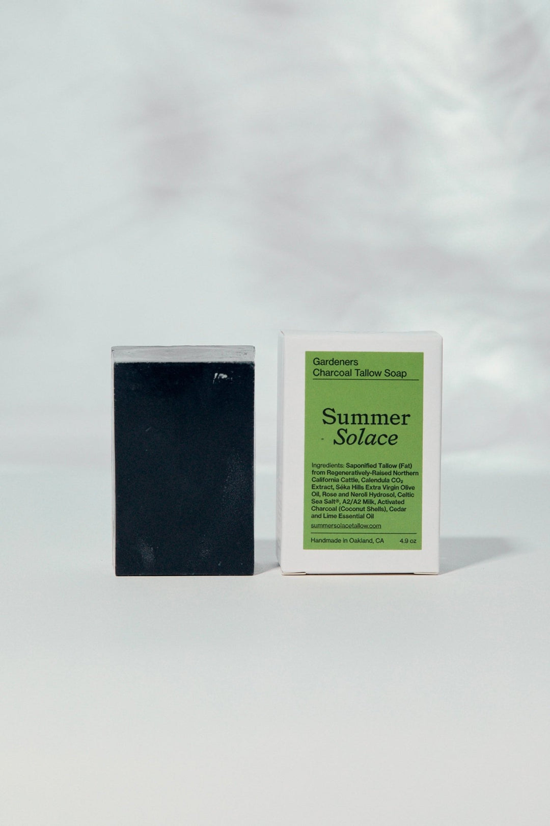 Summer Solace Tallow - Gardener’s Charcoal Soap – Deep Cleansing Bar | Cedar & Lime - Tallow Soap
