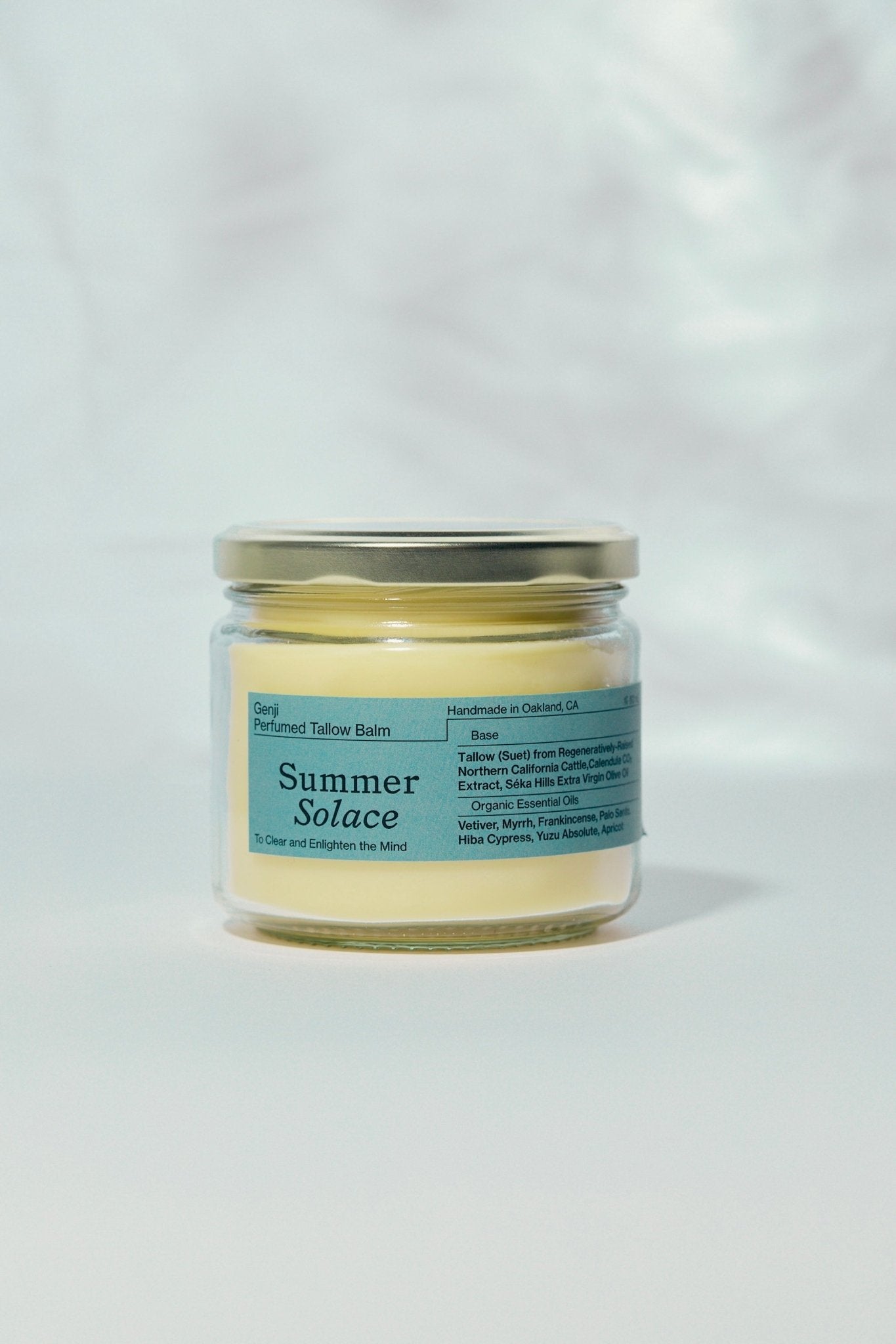 Summer Solace Tallow - Genji –Perfumed Tallow Balm with Vetiver, Apricot & Palo Santo - Tallow Balm
