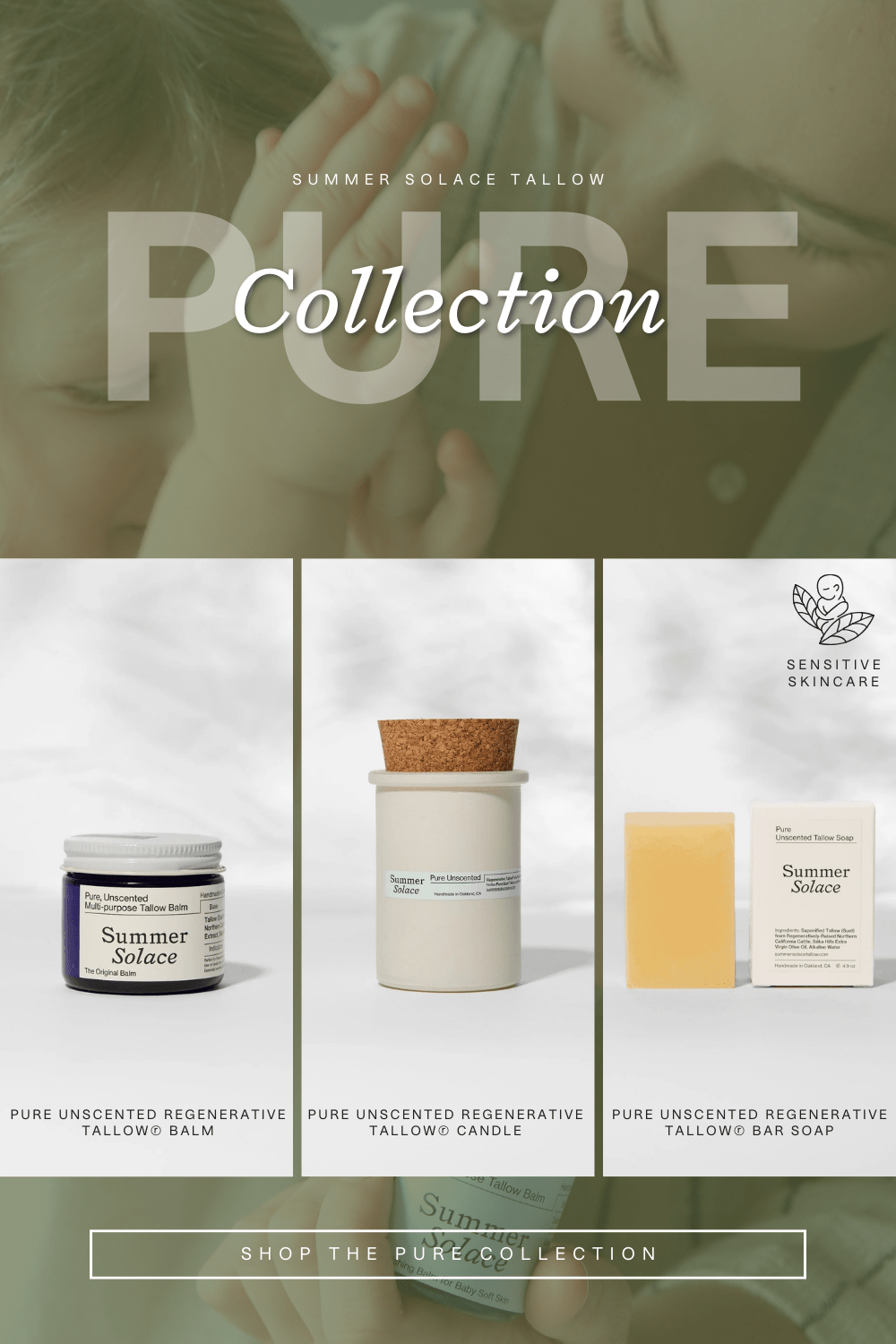 Summer Solace Tallow - Holiday Edit: Pure Unscented Tallow – Slow Body Care® Collection - Gift Sets