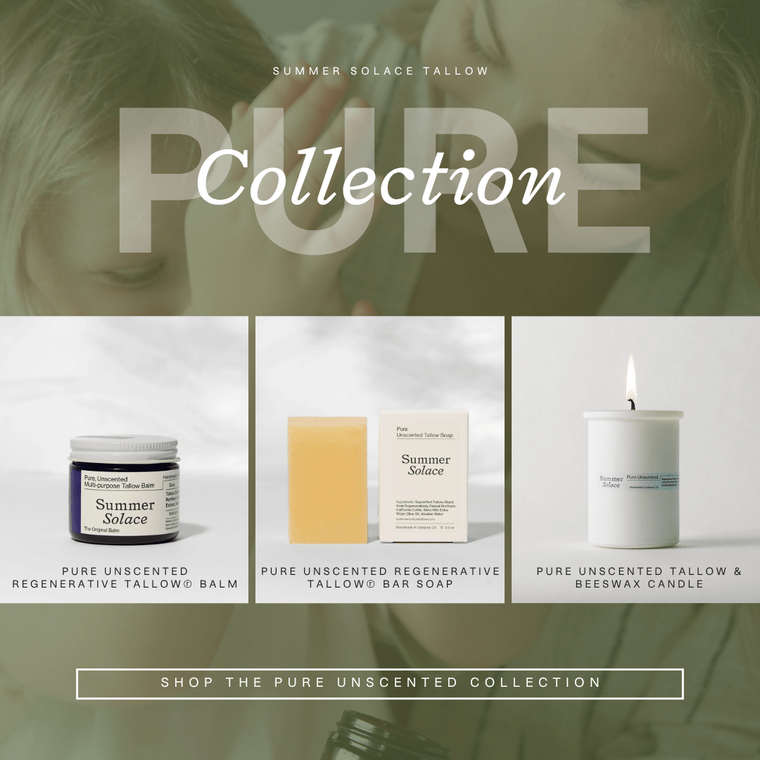 Summer Solace Tallow - Holiday Edit: Pure Unscented Tallow – Slow Body Care® Collection - Gift Sets