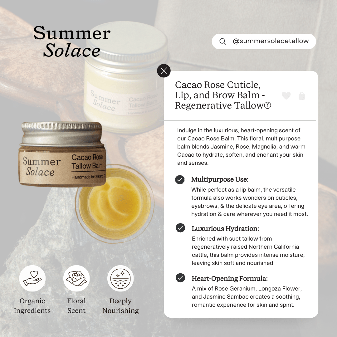 Summer Solace Tallow - Imperfect Tallow Balms 30% Off (Limited Quantities) - Tallow Balm