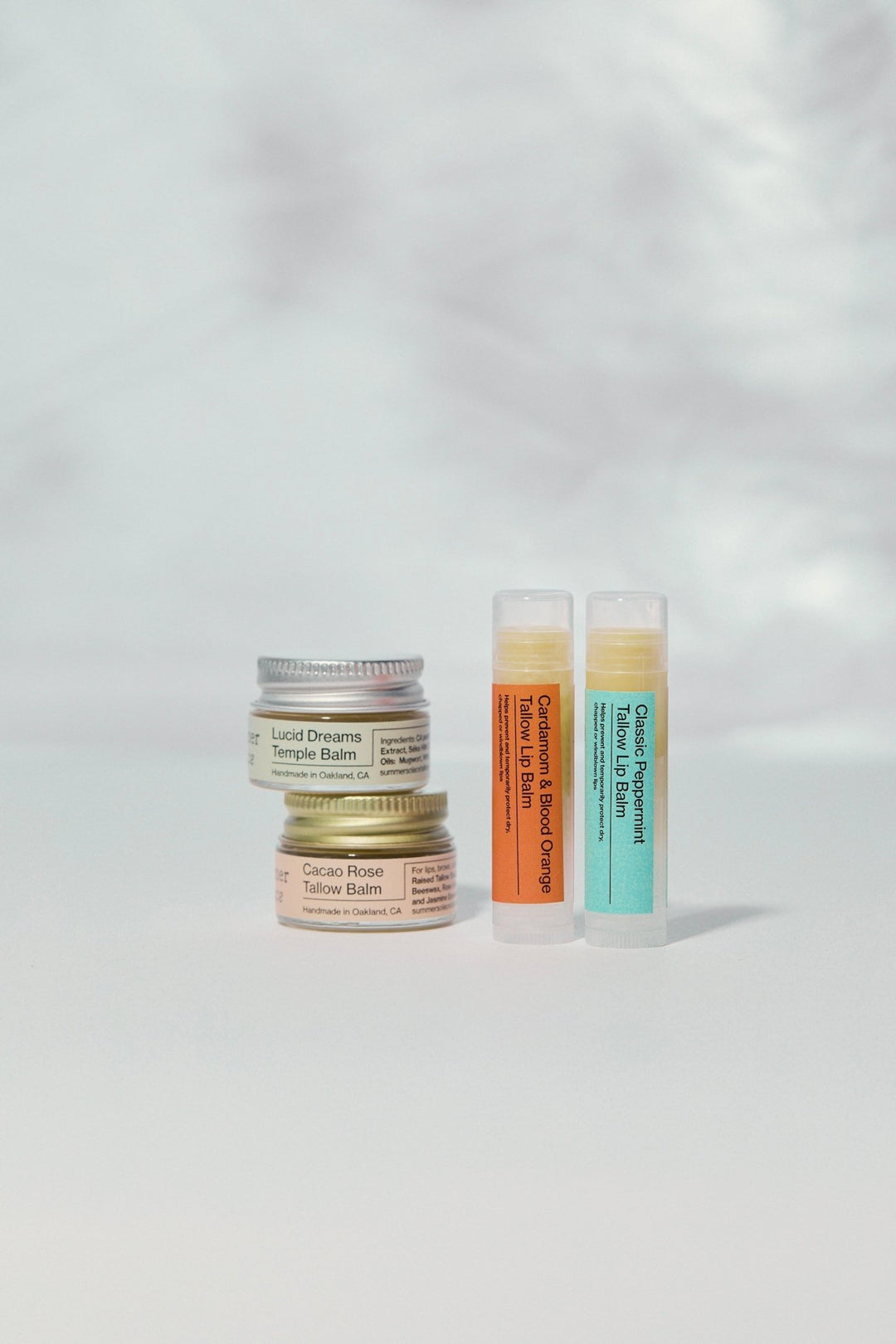 Summer Solace Tallow - Lip & Temple Balm Set – Compact, Nourishing, Travel - Ready - Gift Sets