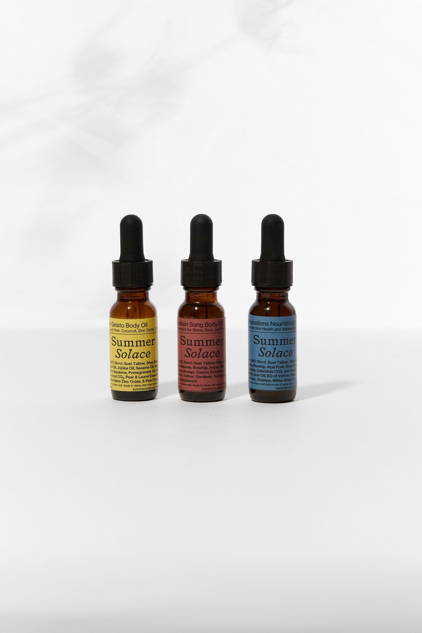 Summer Solace Tallow - Luxury Tallow Oil Trio – .5 oz Face, Body & Hair Oils - 