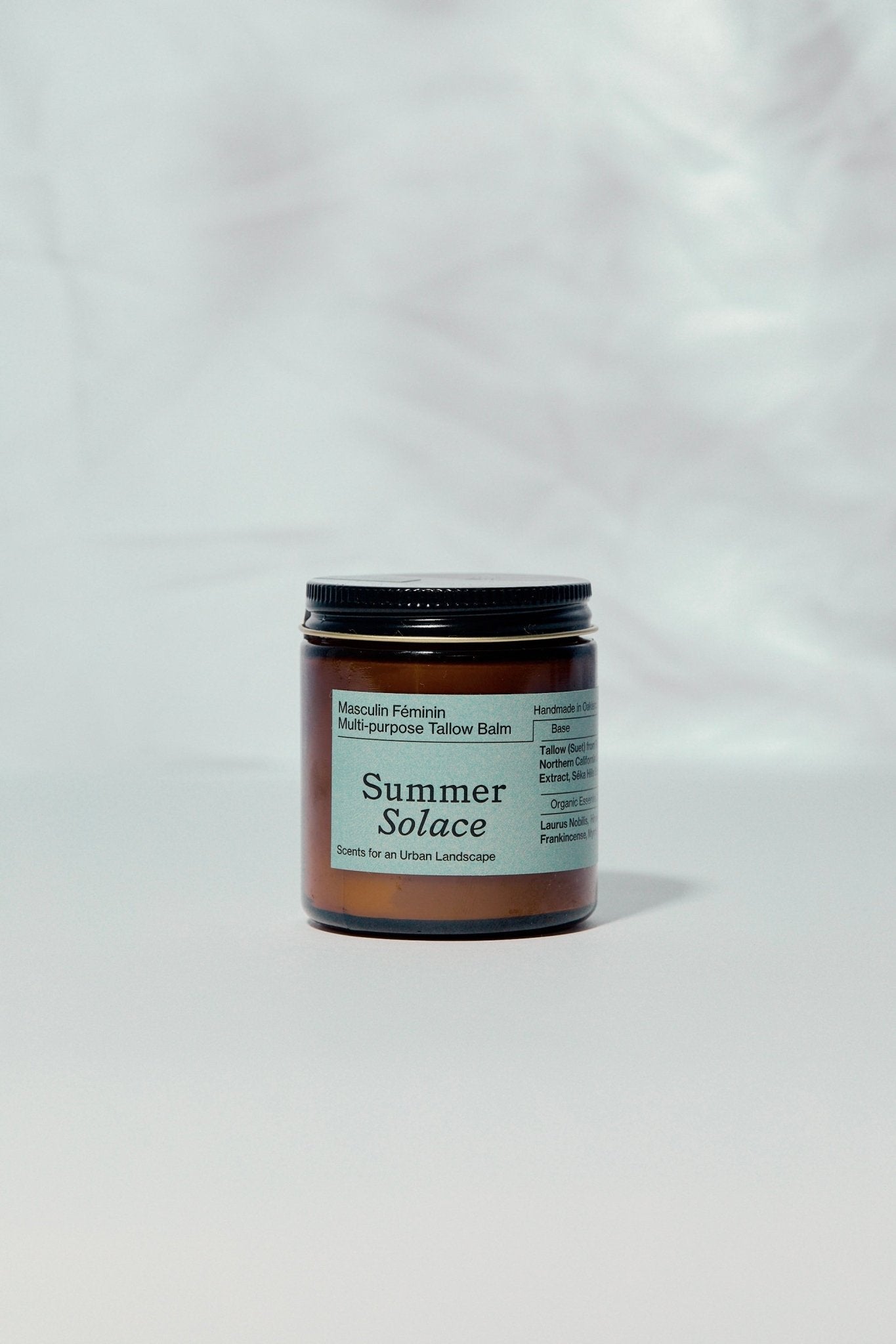 Summer Solace Tallow - Masculin Féminin Tallow Balm – Frankincense, Patchouli & Hinoki Wood - Tallow Balm
