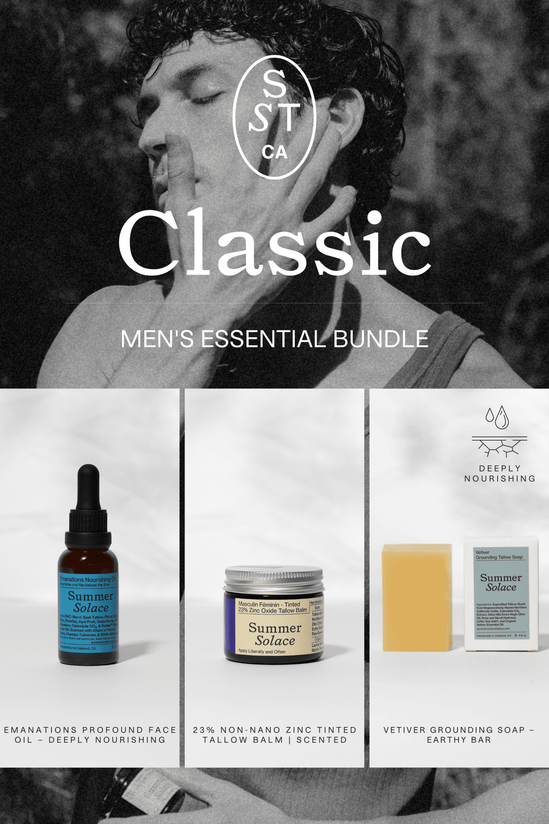 Summer Solace Tallow - Men’s Essential Bundle | Grounded, Minimal Skincare Essentials - Gift Sets