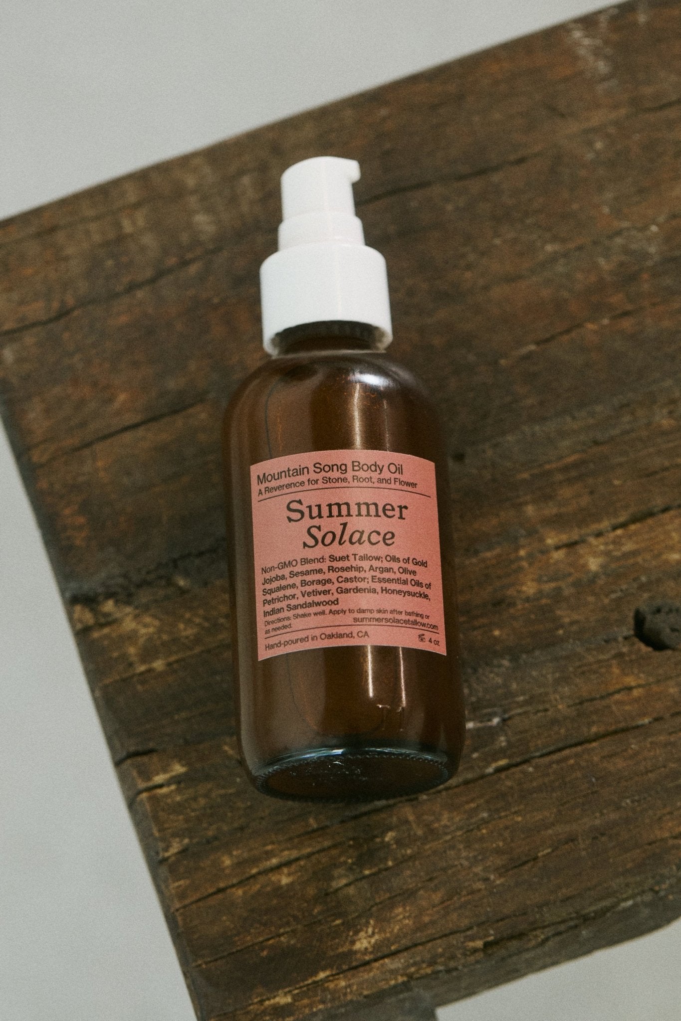 Summer Solace Tallow - Mountain Song nutrient-rich body oil featuring regenerative tallow and plant extracts